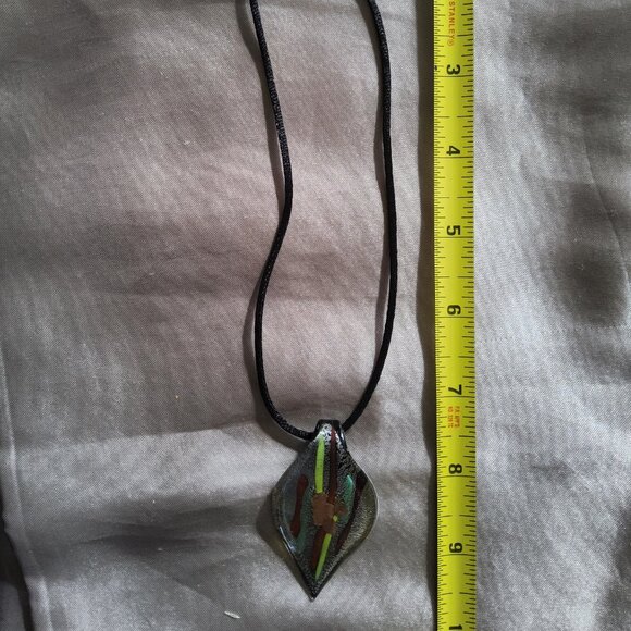 Art Glass Pendant Necklace/Mercy House Horn Halo earrings - Picture 4 of 13
